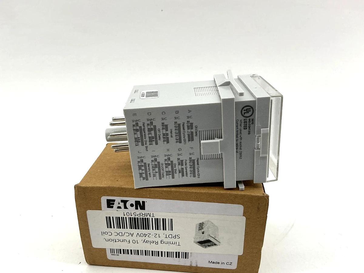 New Eaton TMRP5101 Timing Relay 10-Function 12-240V AC/DC Coil SPDT 8-Pin