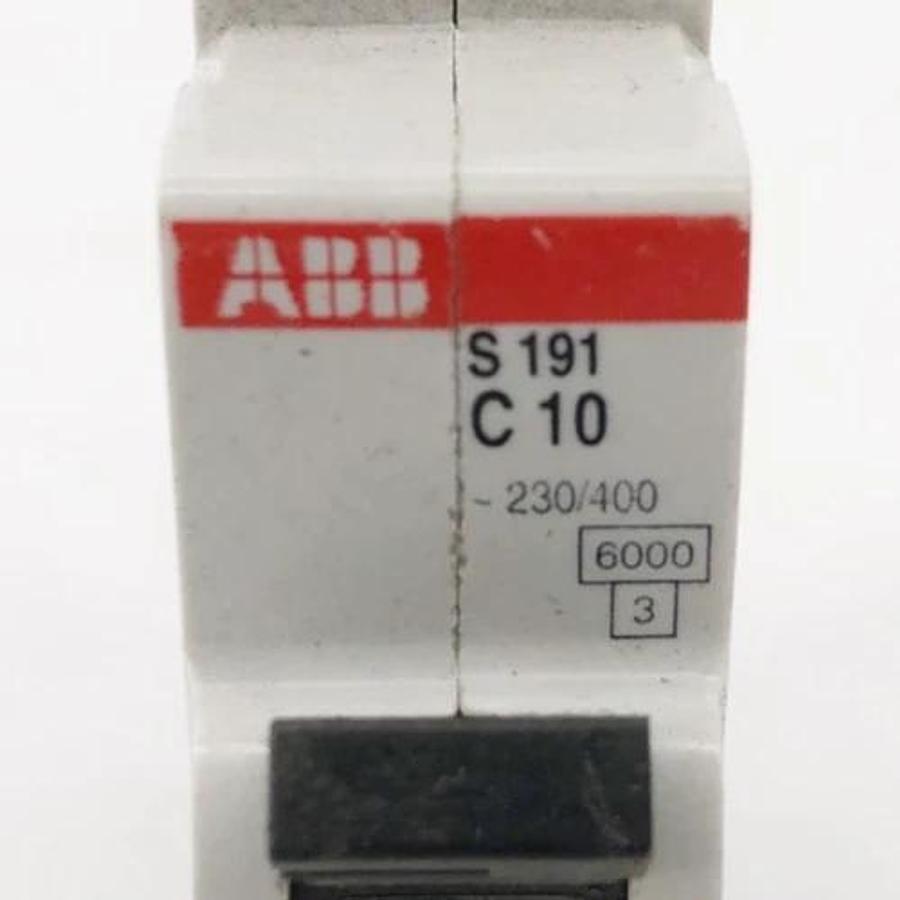 Used Lot of 3 ABB S191 C10 Circuit Breakers 230/400V 10A 1P