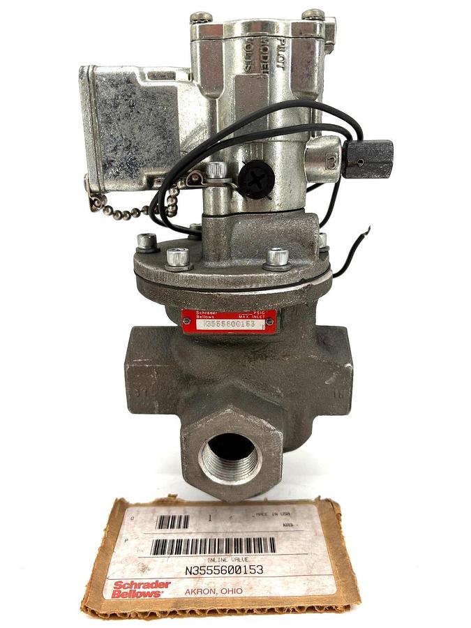 New Schrader Bellows N3555600153 Inline Solenoid Valve 140PSI Max - No Box