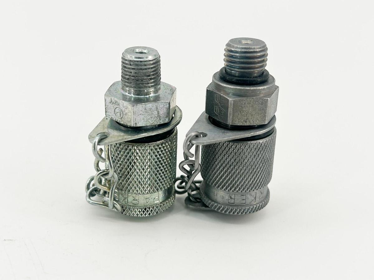 New Lot of 2 Parker EMA3/7/16UNFCF Coupling Nipple 7/16 UNF Male - No Box