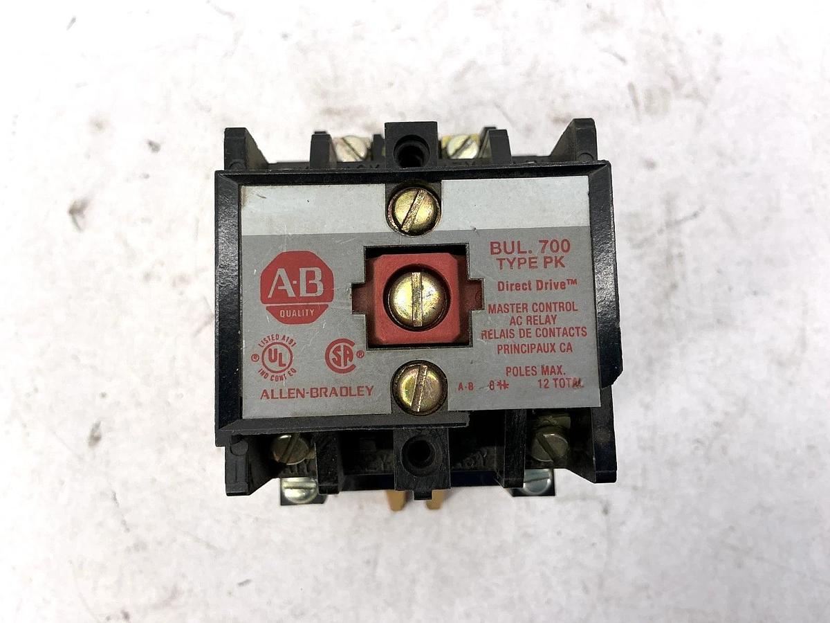 Used Allen Bradley 700-PK200A4 Ser B Control AC Relay 20A 460/480V 60HZ