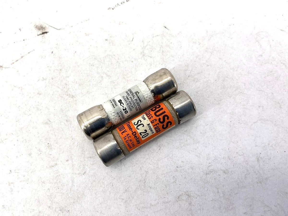 Lot of 3 New Bussmann SC-20 General Purpose Time-Delay Class G Fuse 20A 600V