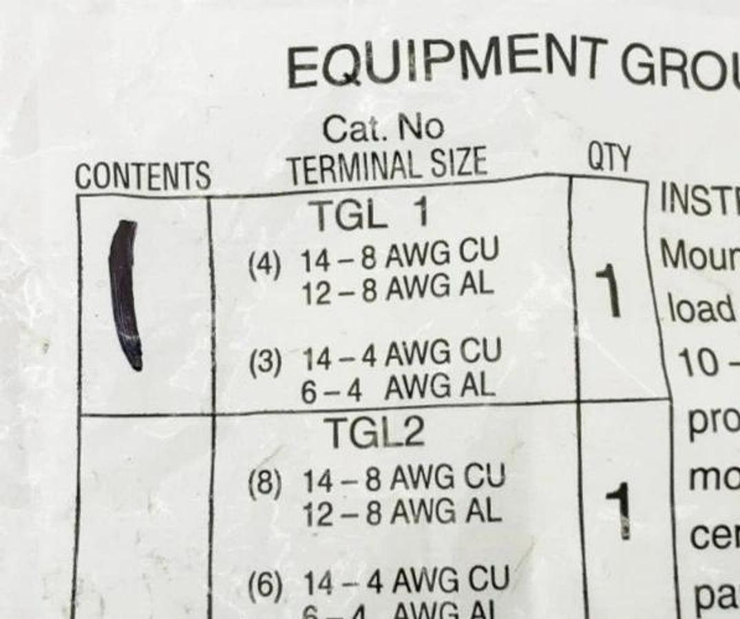 Lot of 2 New GE General Electric TGL1 Equipment Ground Kits 32WR72