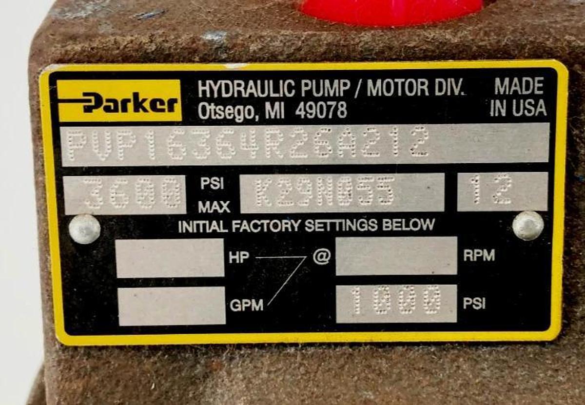 New Parker PVP16364R26A212 Piston Pump 3600psi Max- No Box