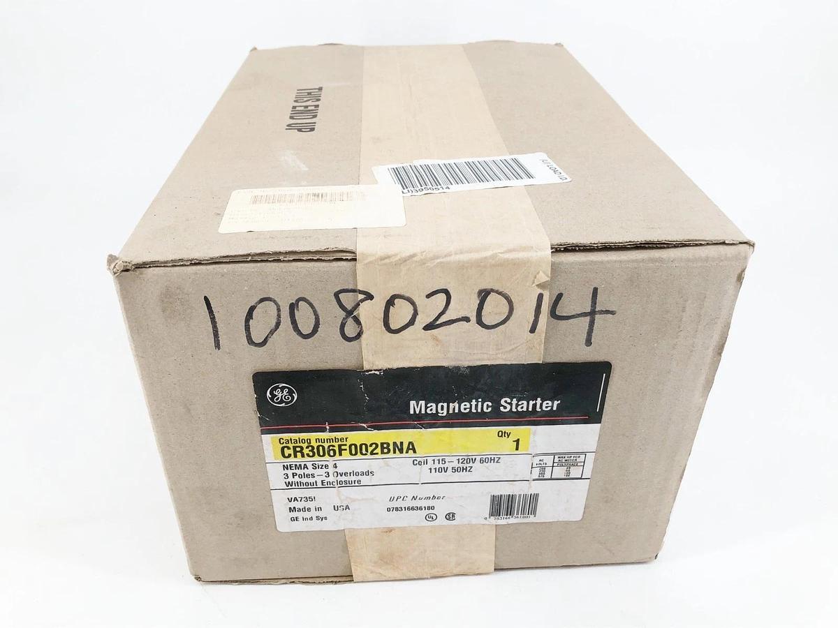 New GE General Electric CR306F002BNA Starter 120VAC 135A 3P Size 4 Sealed Box