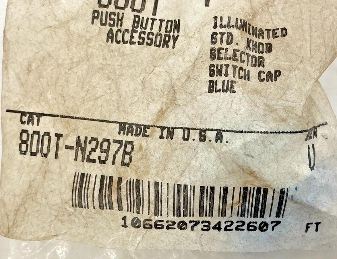 New Allen Bradley 800T-N297B Ser U Selector Switch Standard Knob Cap Blue