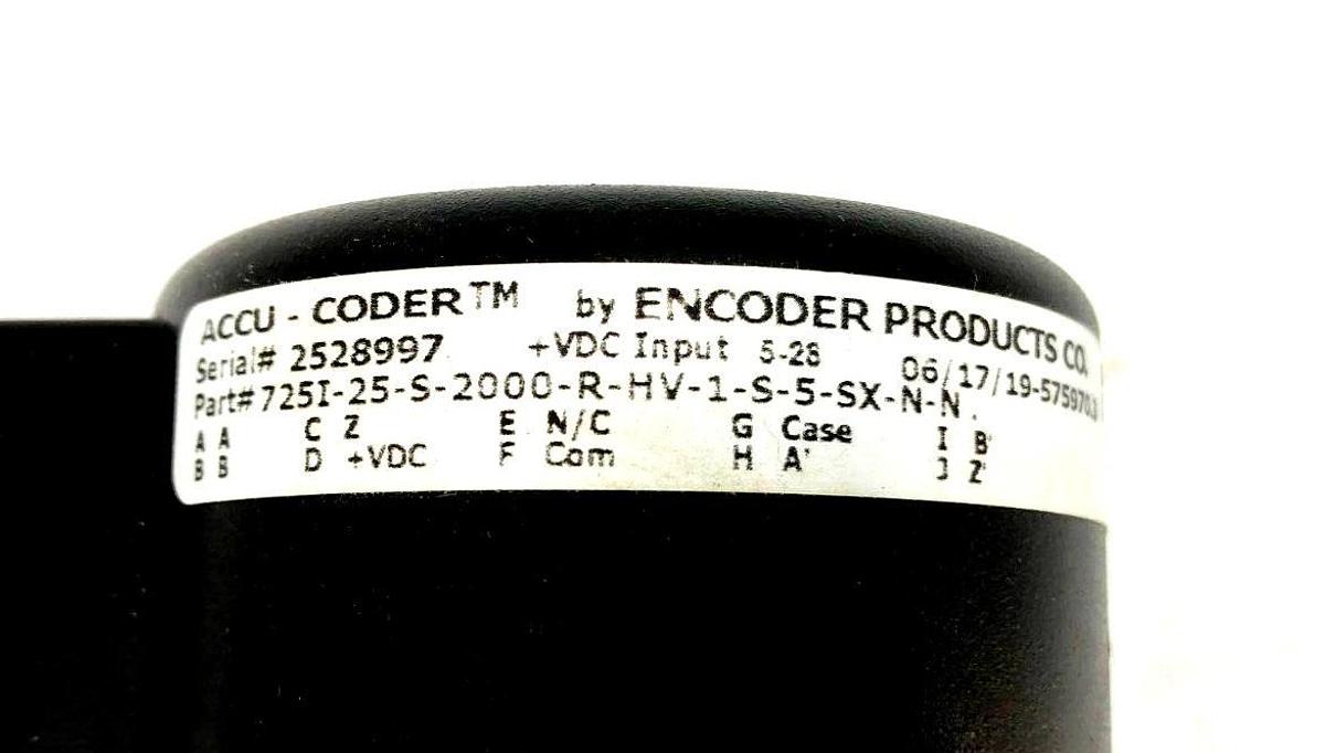 New Encoder Products 725I-25-S-2000-R-HV-1-S-5-SX-N-N Incremental Shaft Encoder