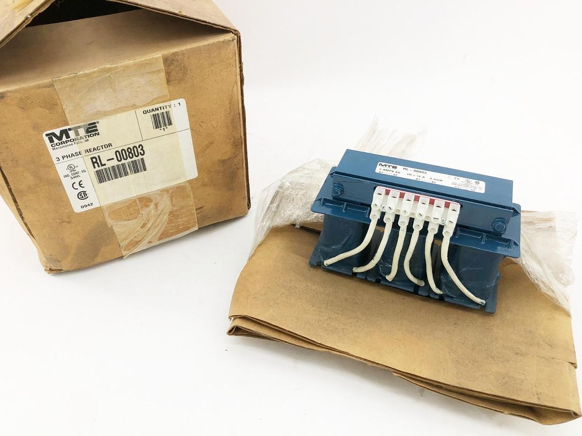 New MTE RL-00803 Line Reactor 3 Phase 8A 600VAC