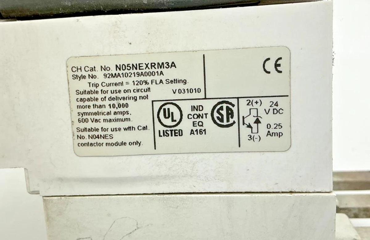 Used Eaton Cutler-Hammer N111ES3X3N Contactor 3P 90A w/ 24VDC Coil Controller N05NES3