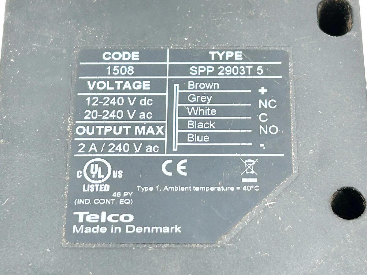 Used Telco SPP 2903T 5 Proximity Switch 12-24VAC/DC 3M Range 25" 4Pin Connector