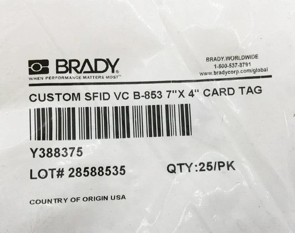 New Brady B-853 Lockout Tags "Do Not Operate" 7" x 4" 25/PK