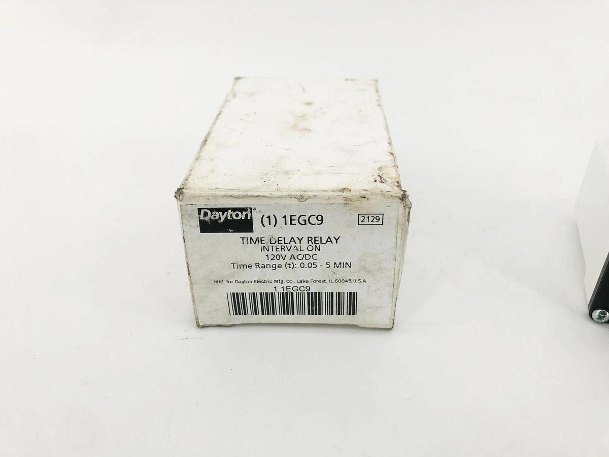 New Dayton EGC9 Time Delay Relay 120VAC/DC 0.05-5 min.