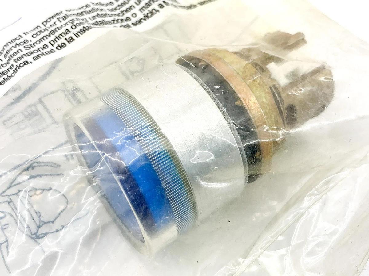 New Lot of 2 Allen Bradley 800EM-LF6 Illuminated Flush Push Button Blue Ser.A
