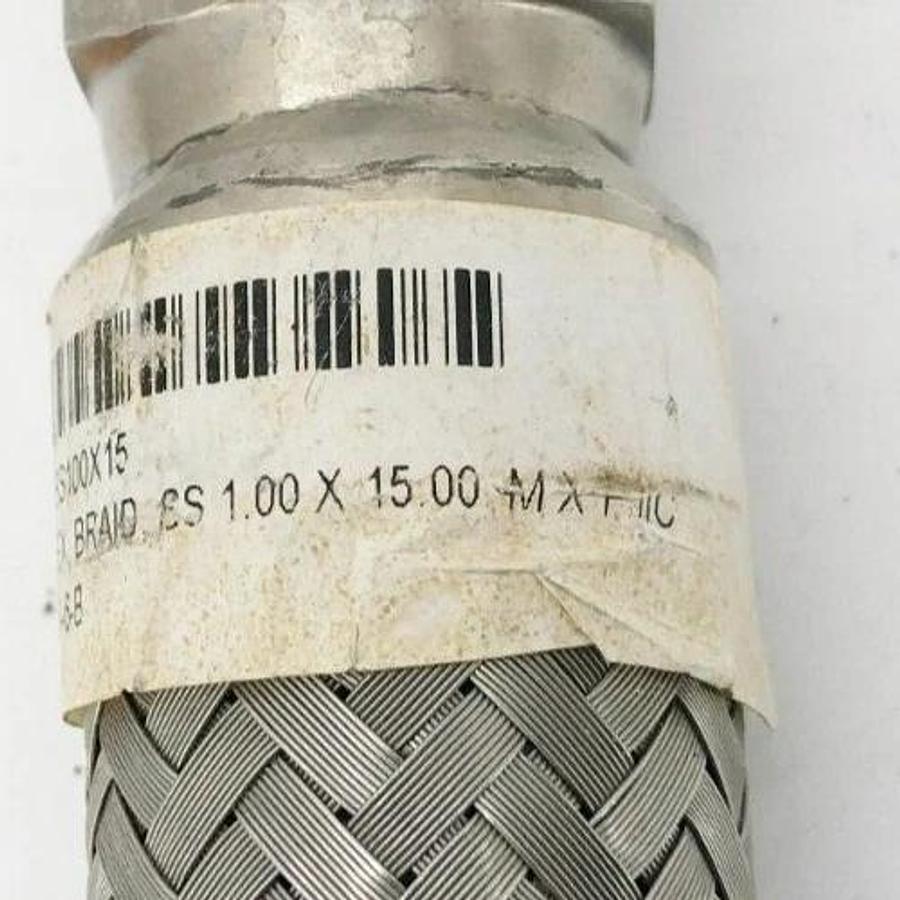 New Stainless Steel Braided Flex Hose 1" x 15" Male x FJIC