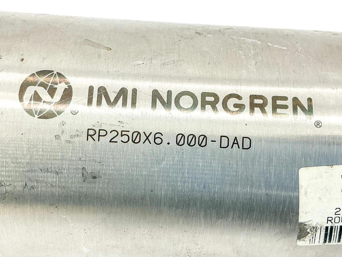 New Norgren RP250X6.000-DAD Pneumatic Cylinder 6" Stroke 2.5" Bore -No Box