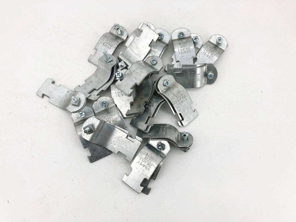 Lot of 20 New Cooper B-Line B2011PAZN Conduit Clamps 1-1/4" RGD 1-5/8