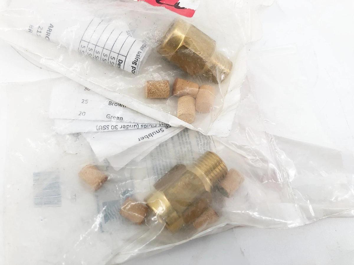 Lot of 2 New Arrow Pneumatics 602 Pressure Snubbers 3/4" Hex/ Flats