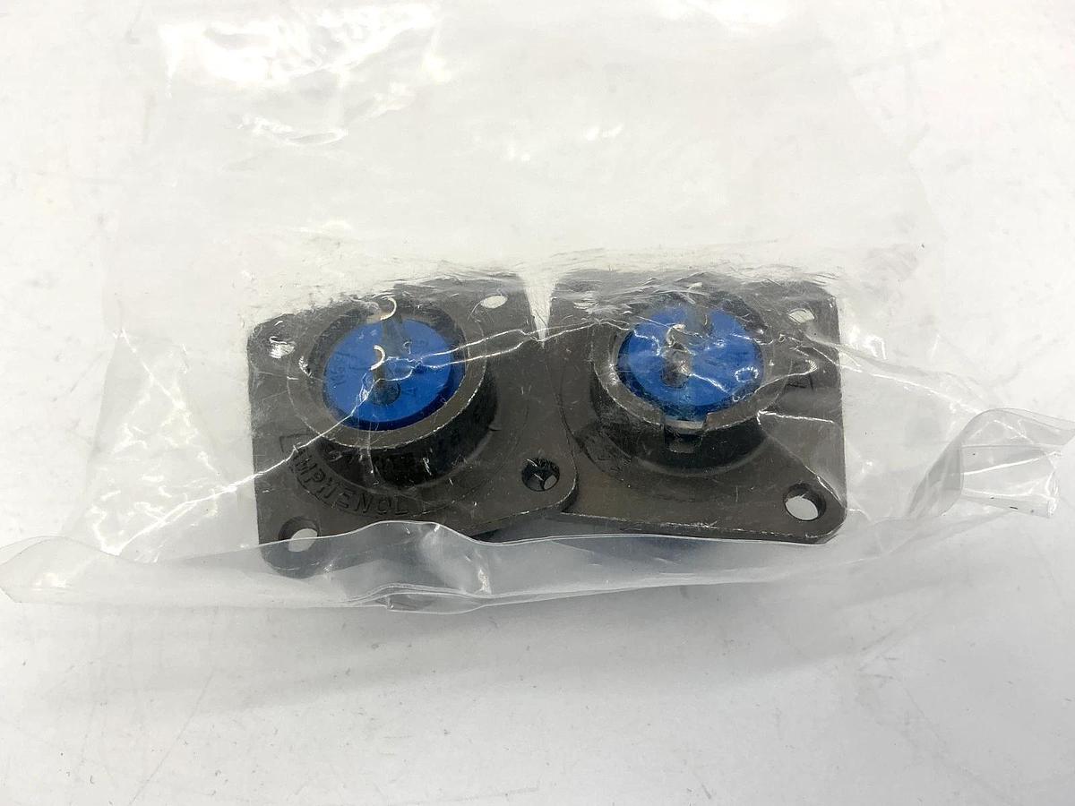 Lot of 2 New Amphenol 97-3102A14S-9PW Connector Receptacle Male 2-Pin