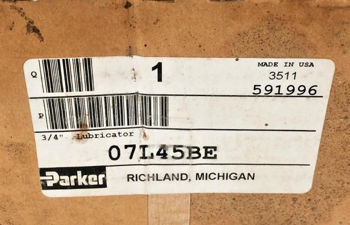 New Parker 07L45BE Pneumatic Mist Lubricator 3/4"
