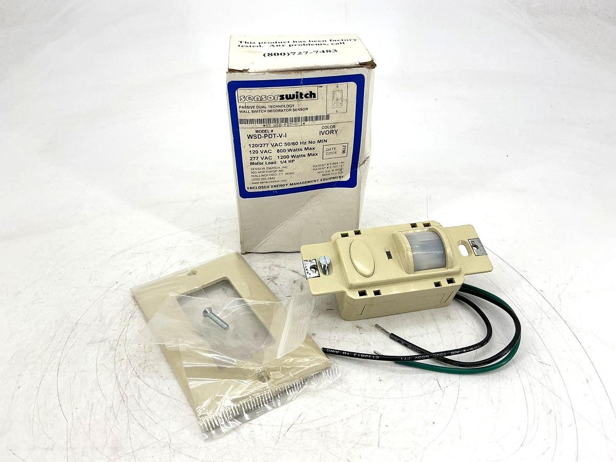 New Sensor Switch WSD-PDT-V-I Wall Switch Decorator Sensor Ivory Dual Tech 277V