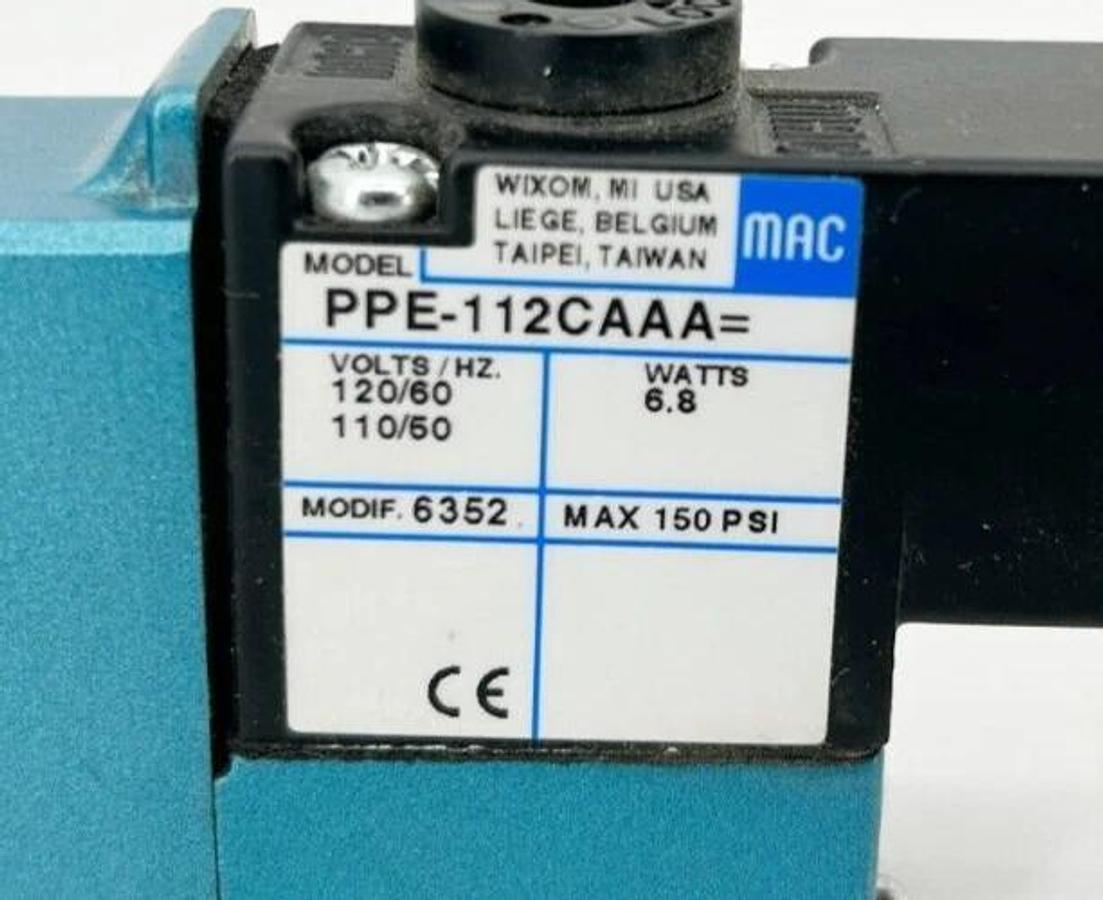 New MAC Valves 811C-PP-112CA-152 Solenoid Valve 120V 6.8W 20-150psi 28669