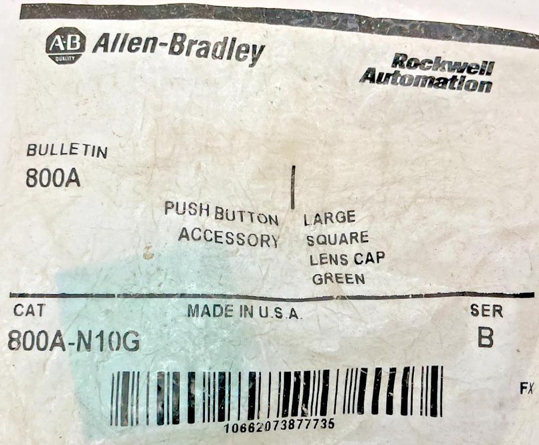 Lot of 3 New Allen Bradley 800A-N10G Pushbutton Large Square Lens Cap Green
