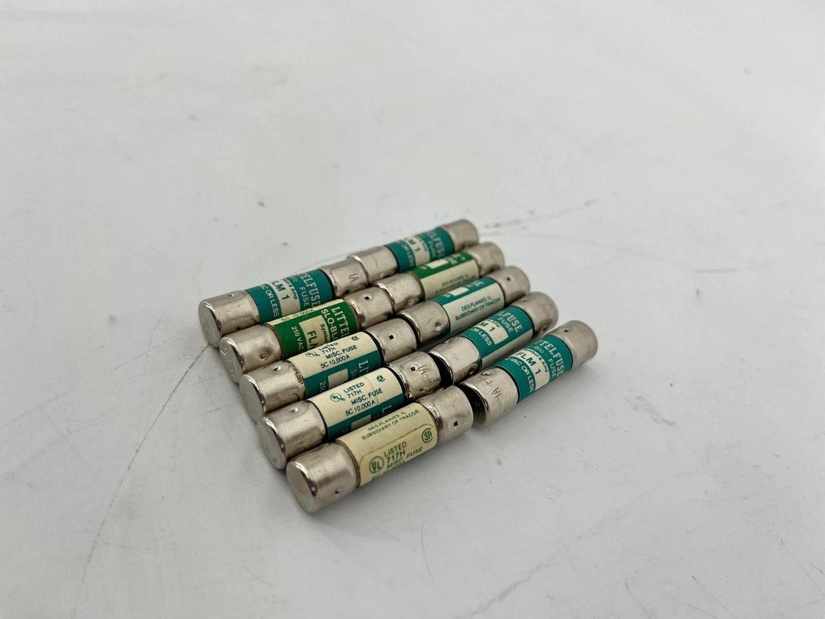 Lot of 10 New Littelfuse FLM1 Fuses 1A 250V