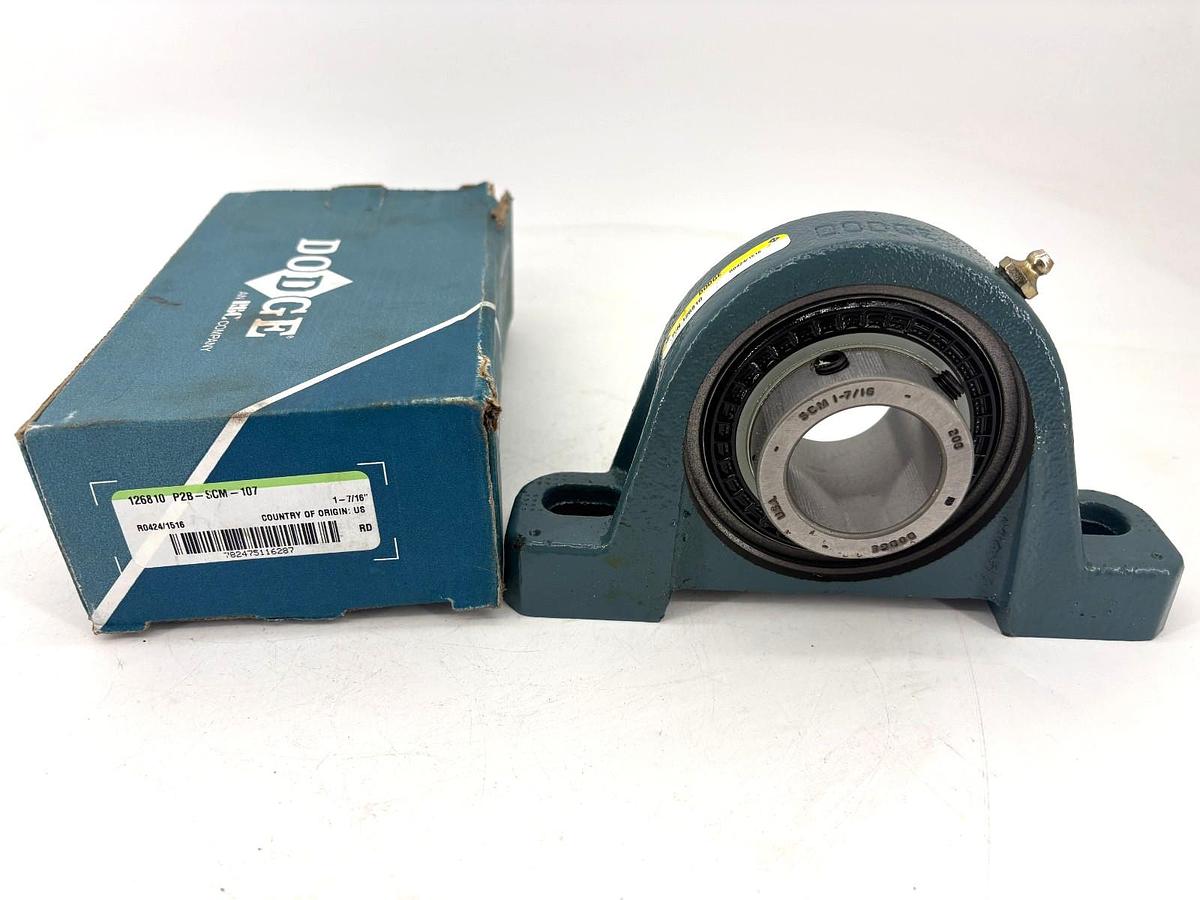 New Dodge P2B-SCM-107 Ball Bearing Pillow Block 1-7/16" Bore Medium Duty 126810