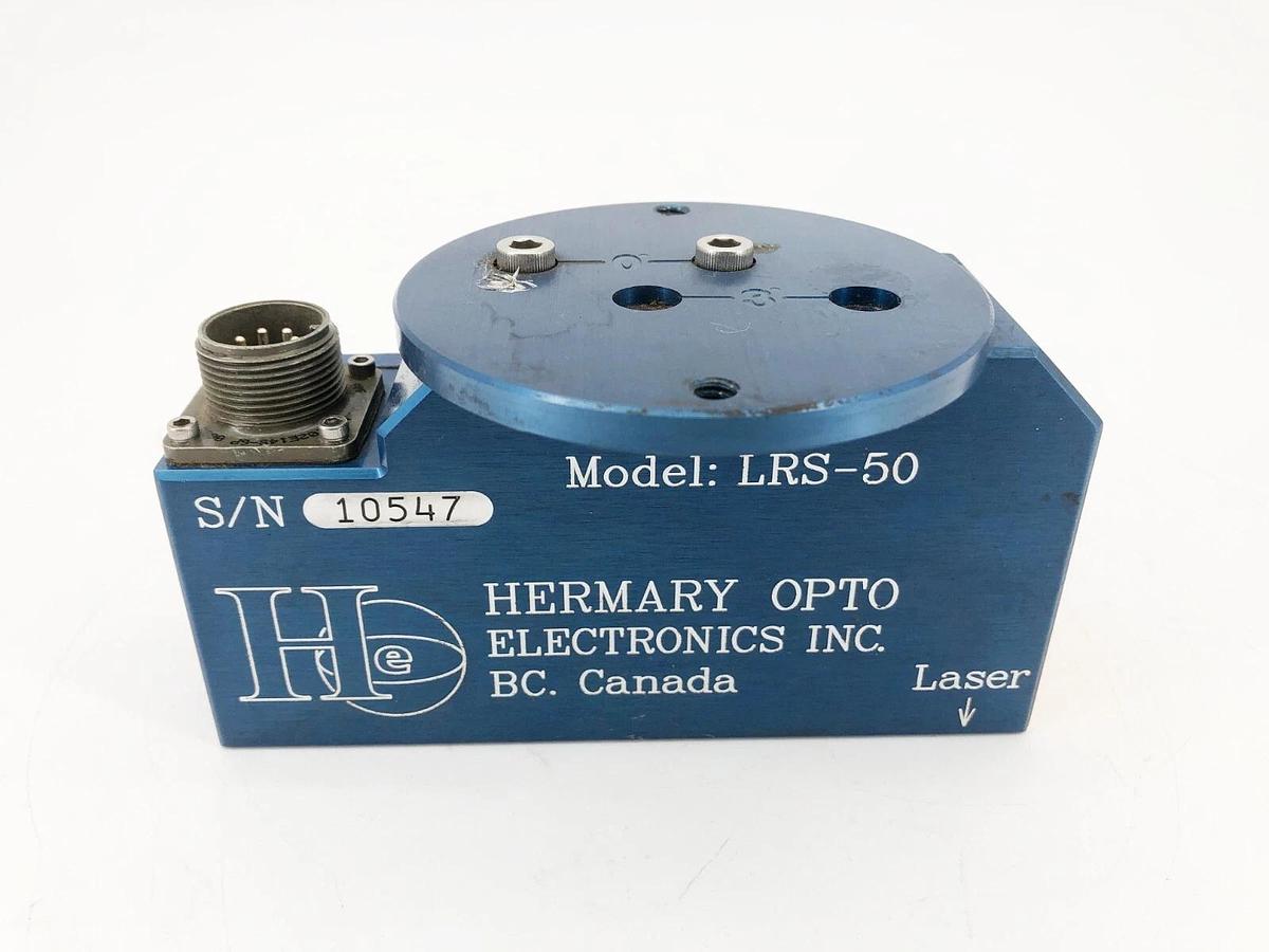Used Hermary Opto LRS-50 Compact Single-Point Laser Range Sensor 130" Range 24VDC