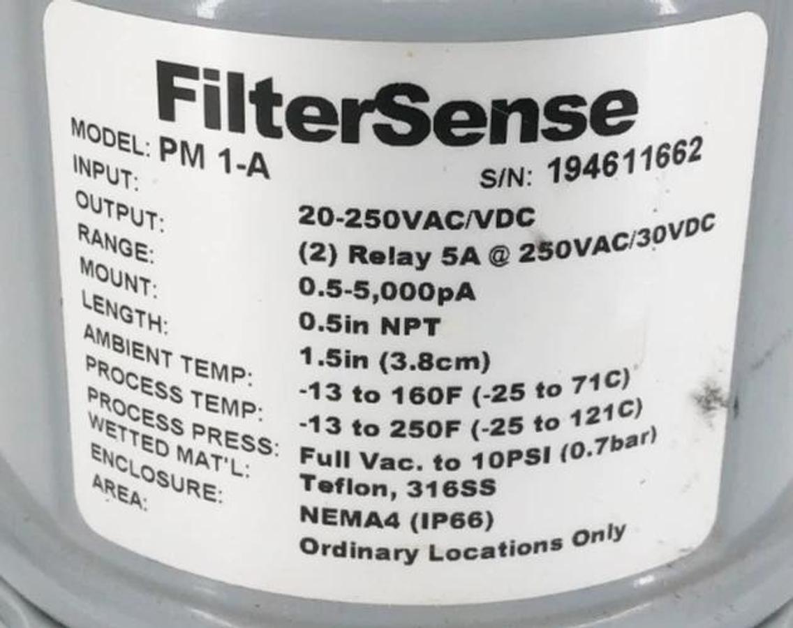 New FilterSense DynaCharge PM 1-A Particulate Monitor FW Rev. 2.10 - No Box