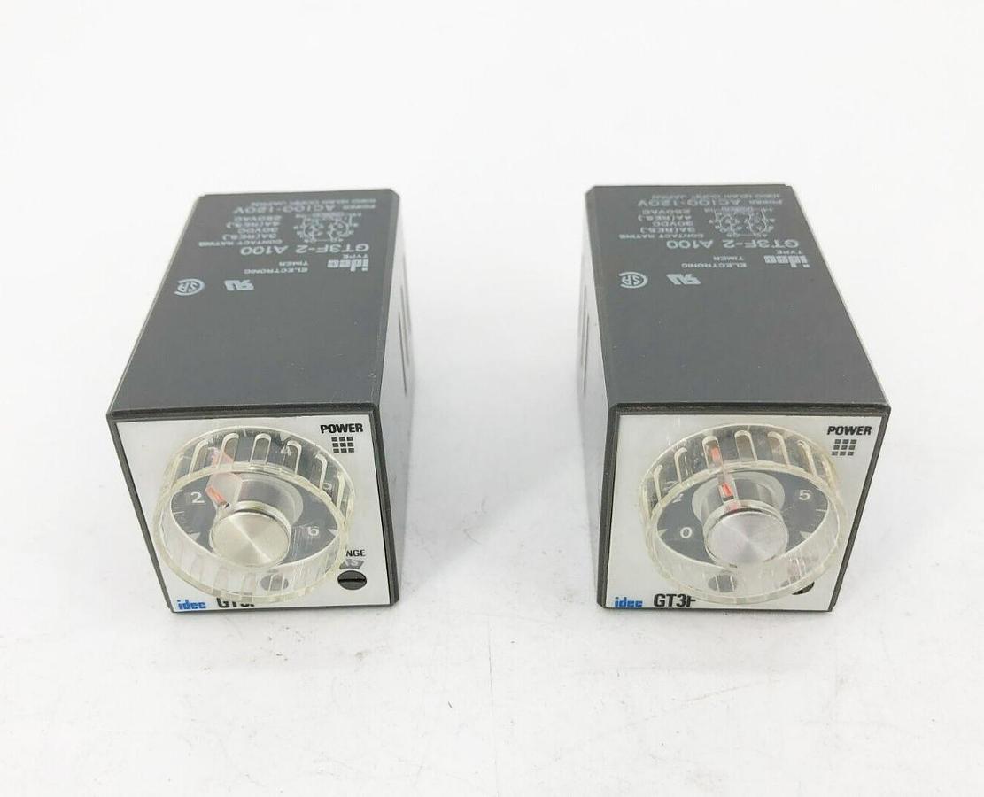 Used Lot of 2 IDEC GT3F-2 A100 Timer Relays 120V 3A-30VDC 4A 250VAC
