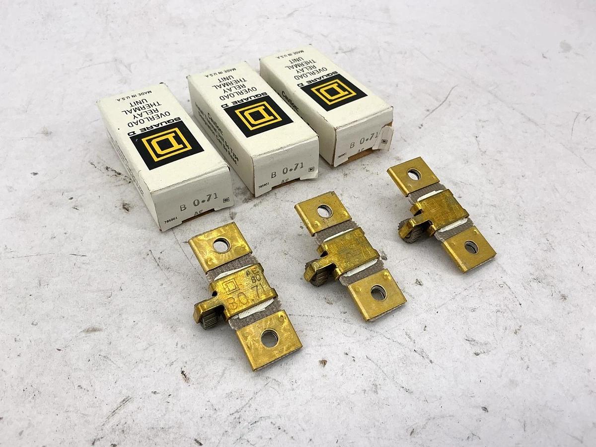Lot of 3 New Square D B0.71 Overload Relay Thermal Unit