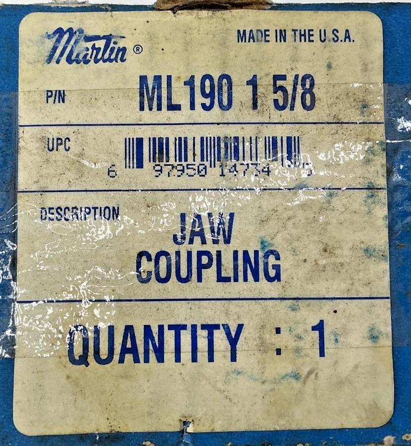 New Martin ML190 x 1-5/8 Jaw Coupling Hub 1.625" Bore