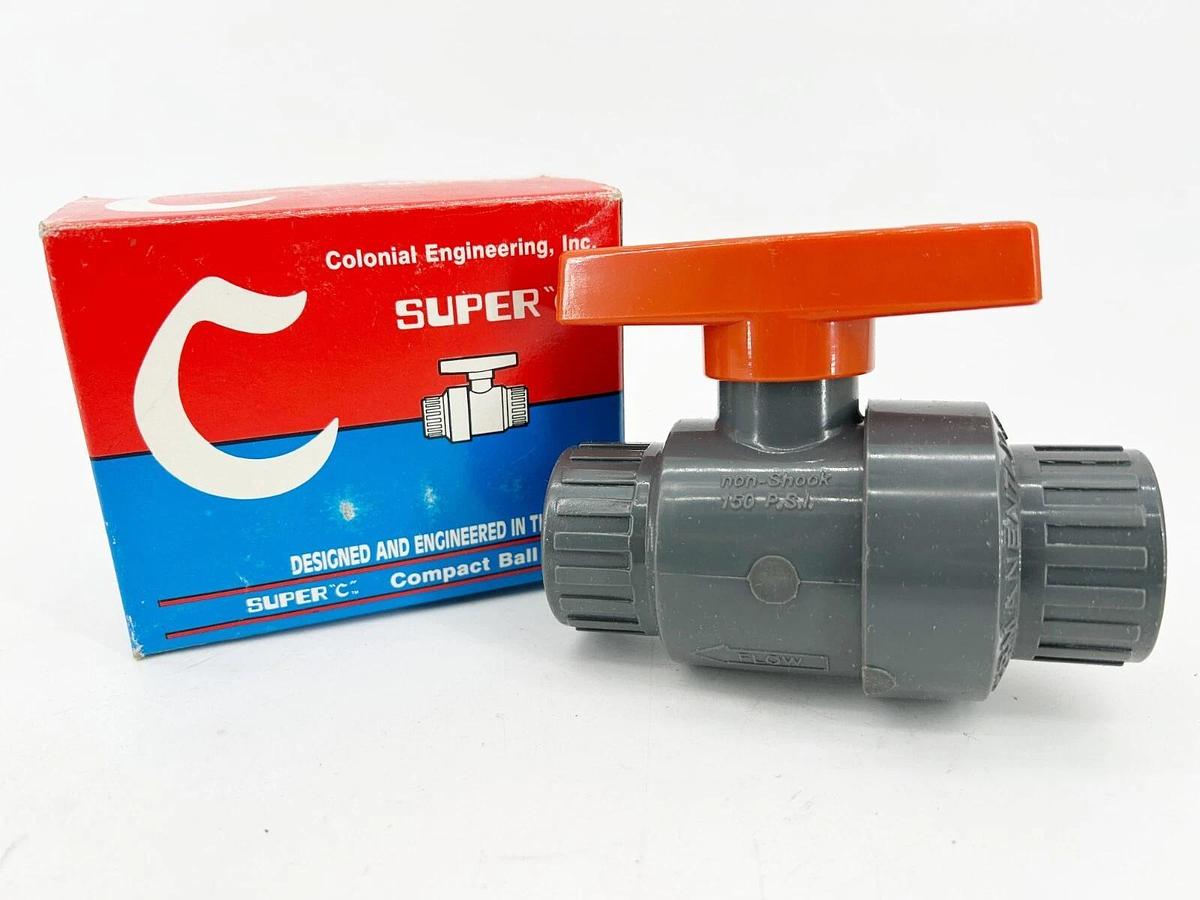 New Super C V08201N Ball Valve 3/4" EPDM Threaded PVC