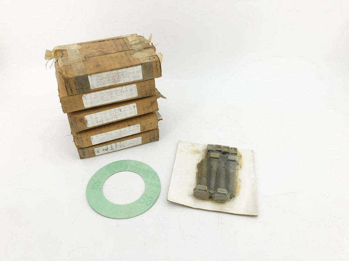 Lot of 5 New #2-1/2" 150# Ring Flange Gasket Kits W/ Bolts and Nuts 906243