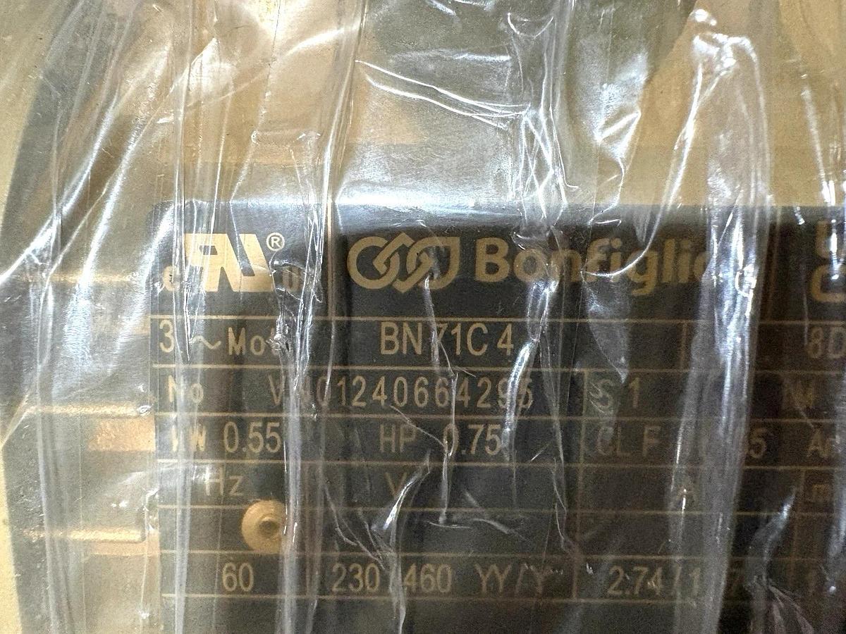New Bonfiglioli BN71C4 3/4HP Electric Motor 230/460V 1710RPM