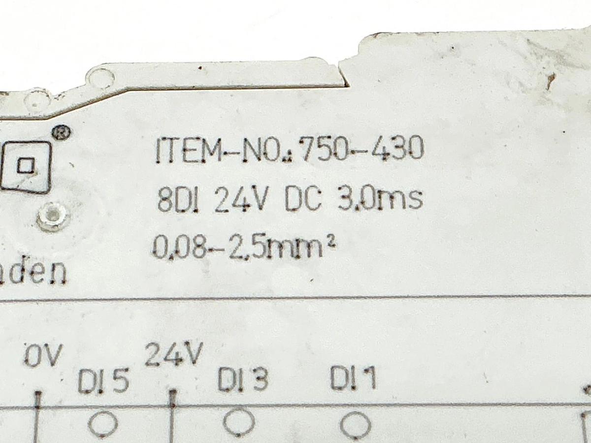 New Wago 750-430 8 Channel Input Module 24VDC - No Box