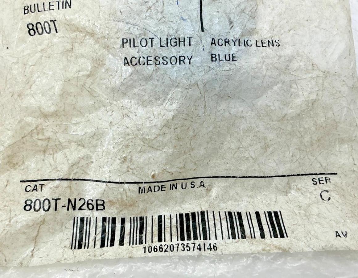 Lot of 4 New Allen Bradley 800T-N26B Ser C Pilot Light Access Acrylic Lens Blue