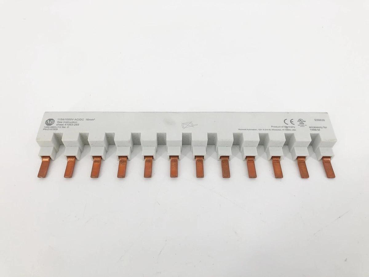 New Allen Bradley 1489-AMCL112 Ser. D Busbar 115A 1000VDC/DC 12-Pin - No Box