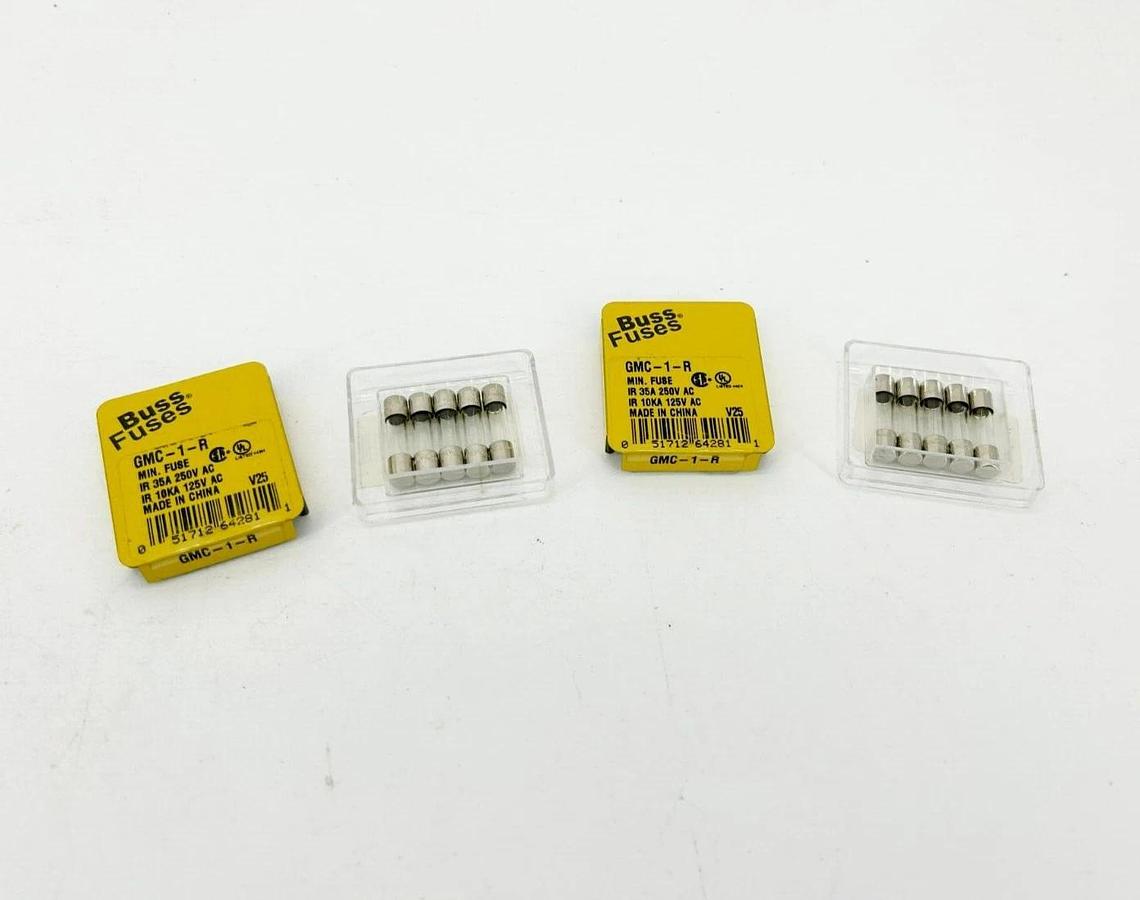 Lot of 10 New Bussmann GMC-1-R Time Delay Fuses 1A 250V