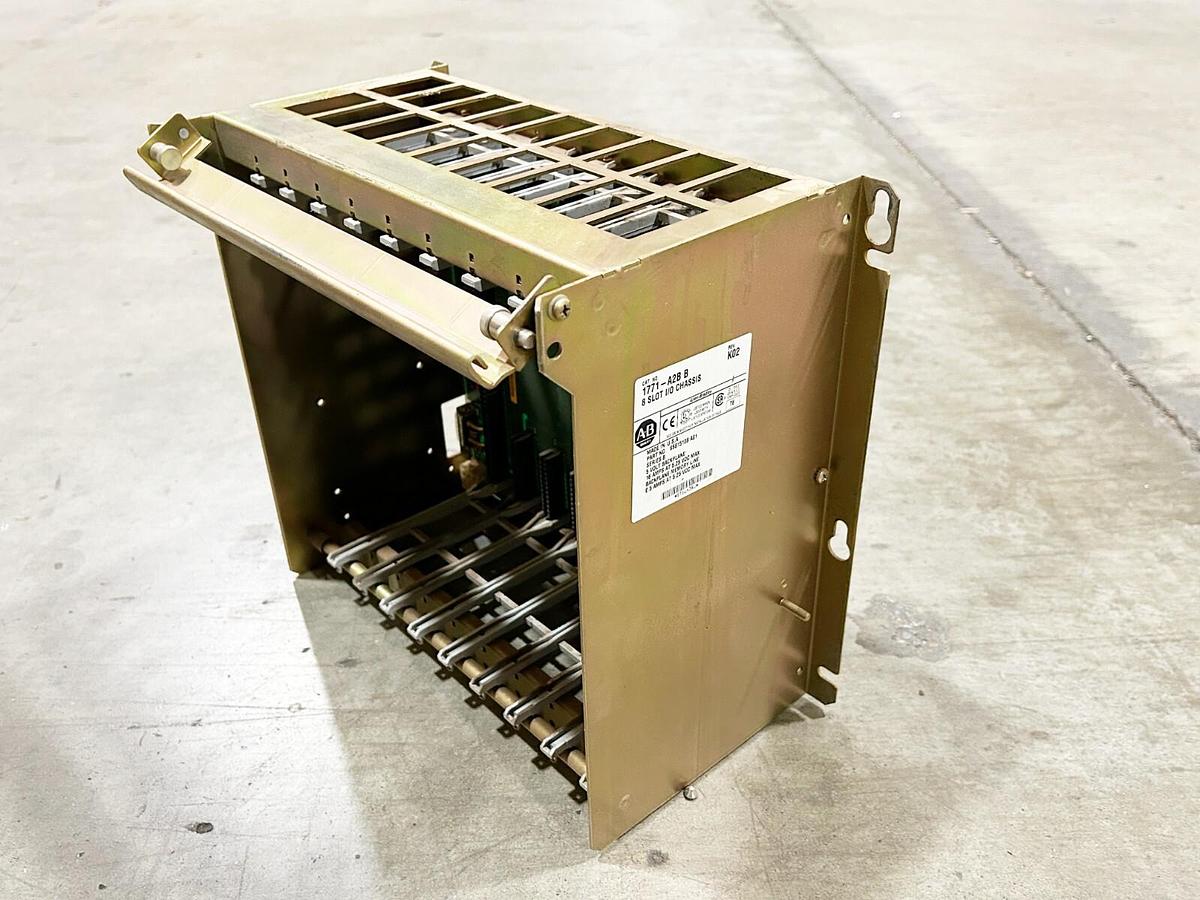 Used Allen Bradley 1771-A2B I/O Chassis Assembly PLC 5 8 Slot 16A 5VDC