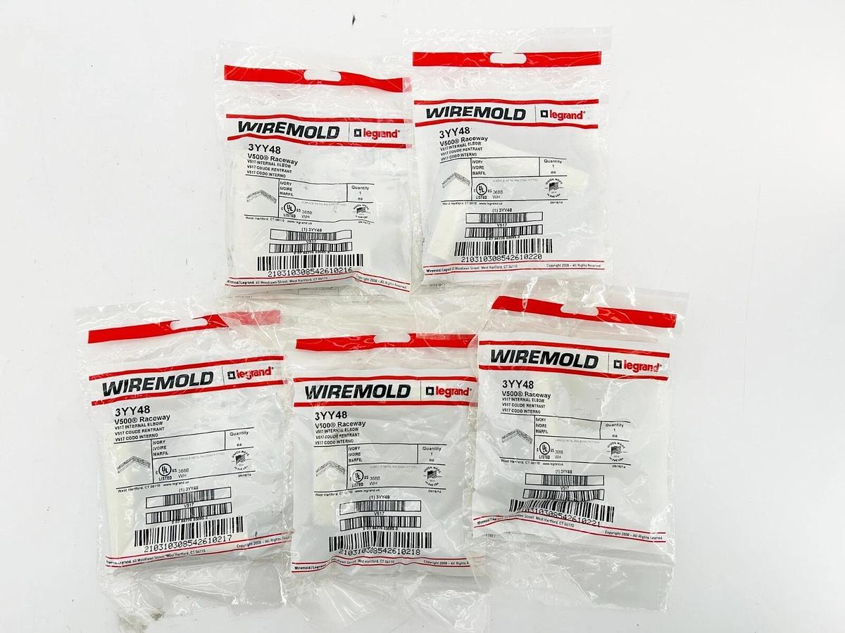 New Lot 5 Wiremold 3YY48 V500 Raceway V517 Internal Elbow