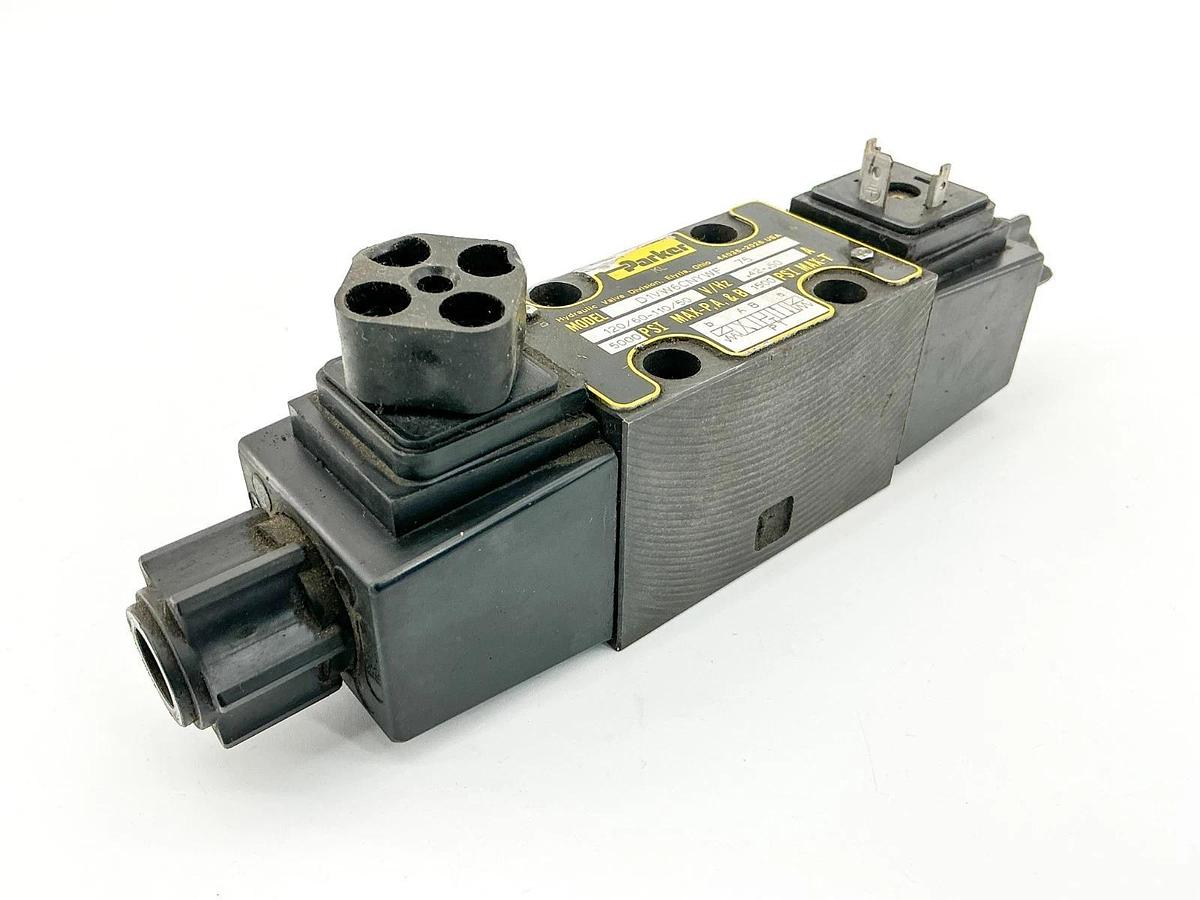 Used Parker D1VW6CNYWF 75 Solenoid Valve 5000PSI 110/120V 50/60Hz .50A