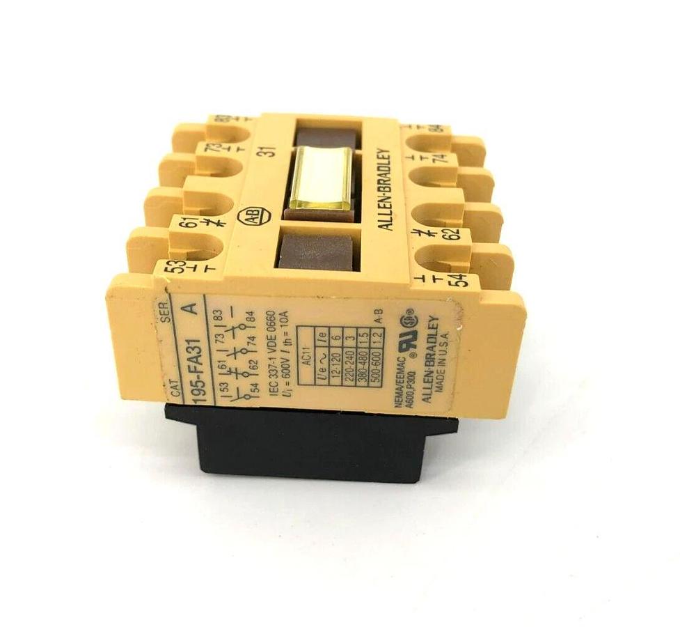 New AB Allen-Bradley 195-FA31 Auxiliary Contact 3NO/1NC