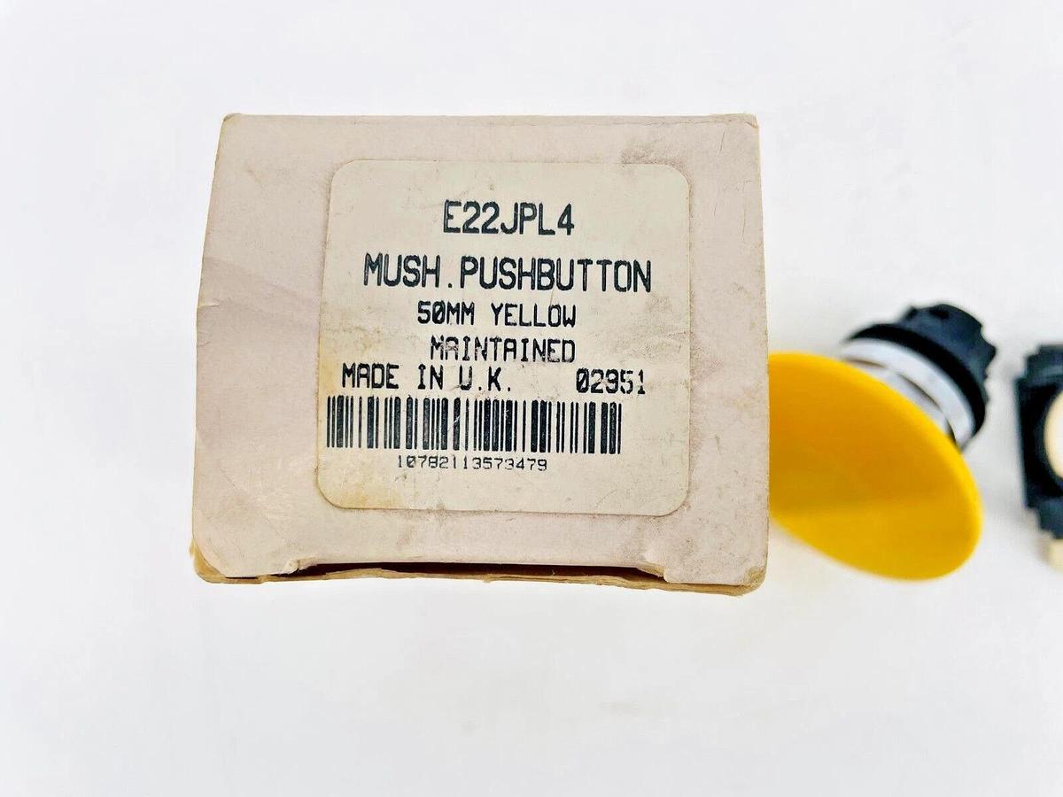 New Cutler Hammer E22JPL4 Pushbutton Yellow 50mm Maintained