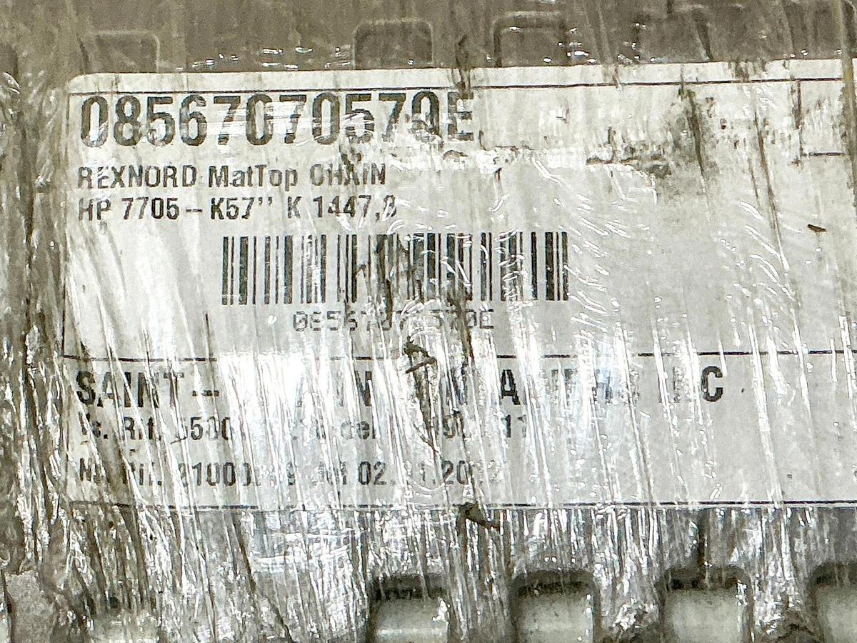 New Rexnord 08567070570E MatTop Chain HP 7705-K57” K 1447,8 57”W 10' L No Box