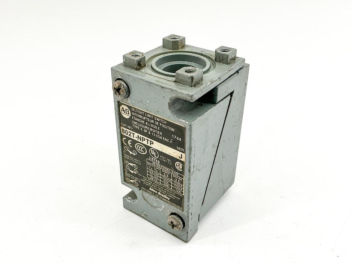Used Allen Bradley 802T-NPTP Oiltight Limit Switch Body 120/300V 60A 7200VA Ser.J