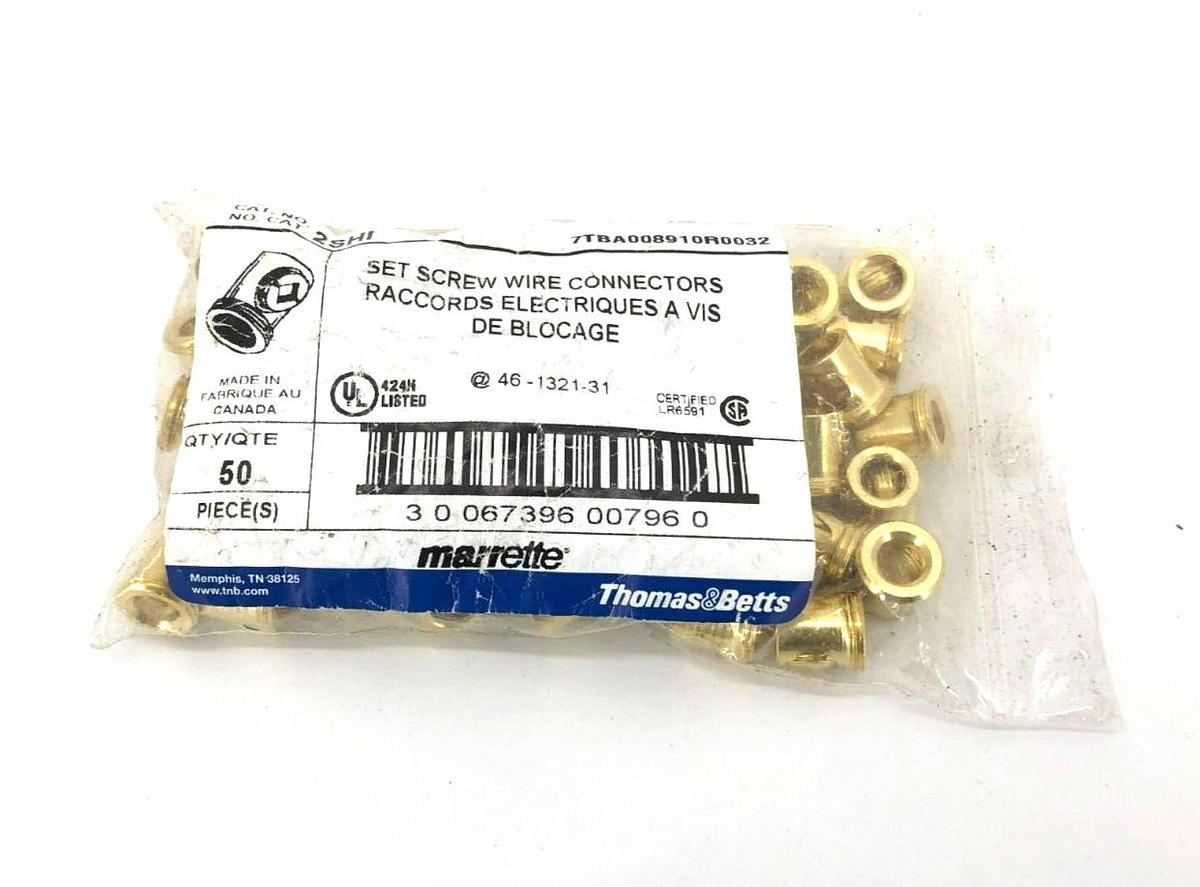 Bag of 50 New T&B Marrette 2SHI Wire Connectors (No Insulation Caps)