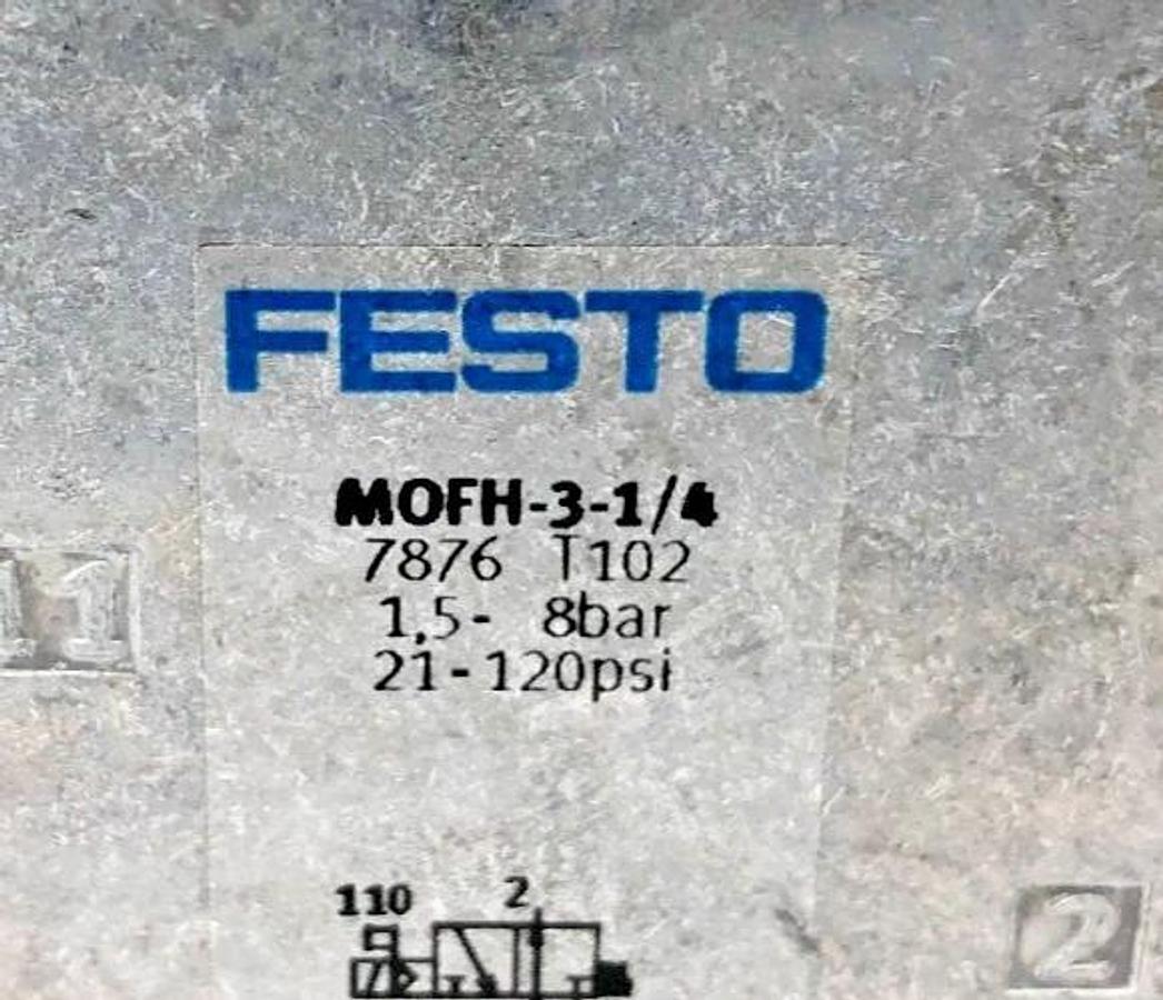 New Festo MOFH-3-1/4 Solenoid Valve 2-Pos. 3-Way 120psi 1/4"NPT 7876