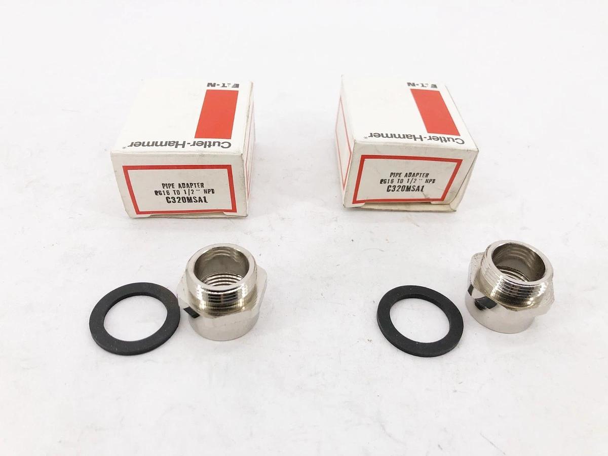 Lot of 2 New Cutler-Hammer C320MSA1 Conduit Adapters PG16 TO 1/2" NPT